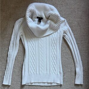 White House Black Market White Cowl Neck Sweater